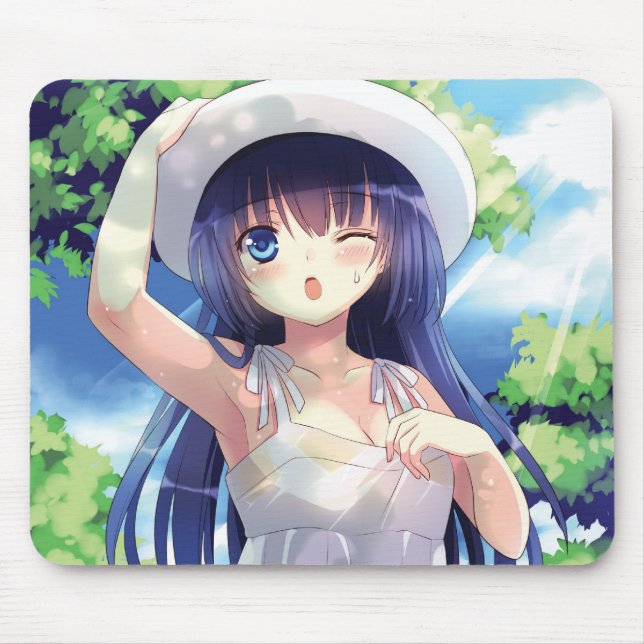 Summer Anime Girl Mousepad (Front)