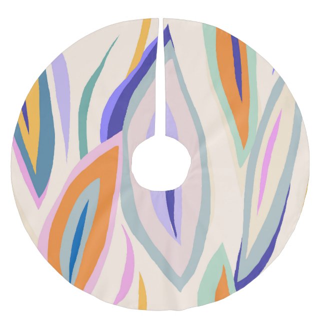 Summer Art: Creative Collage Pattern Brushed Polyester Tree Skirt (Front)