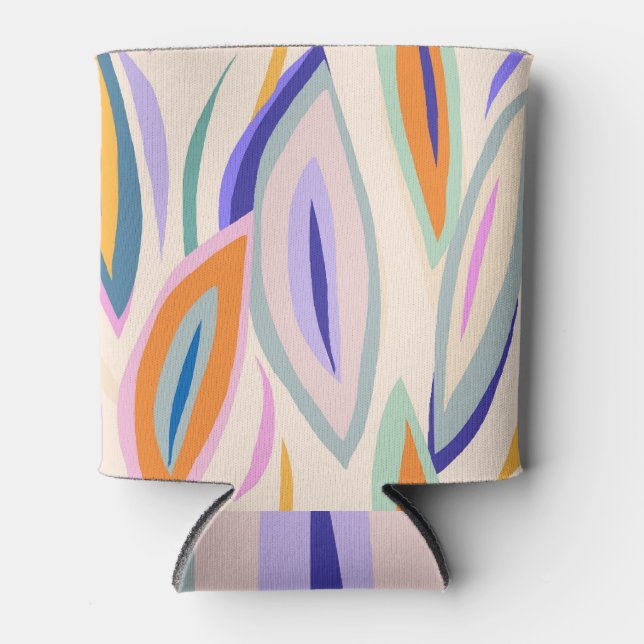 Summer Art: Creative Collage Pattern Can Cooler (Front)