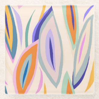 Summer Art: Creative Collage Pattern Glass Coaster