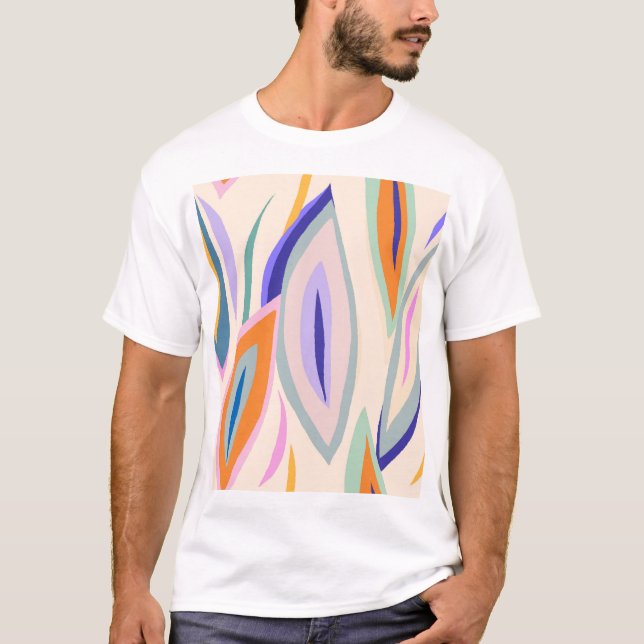 Summer Art: Creative Collage Pattern T-Shirt (Front)