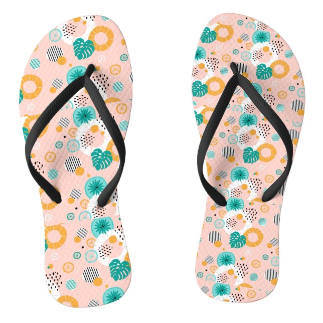 Summer Art Design Flip Flops (Footbed)