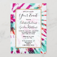Summer Artsy Girly Neon Teal Pink Tie Dye Pattern