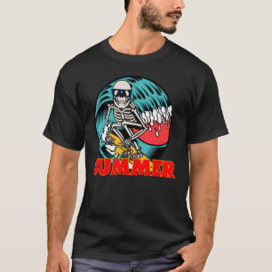 Summer At The Beach Surfing Skeleton Family Vacati T-Shirt