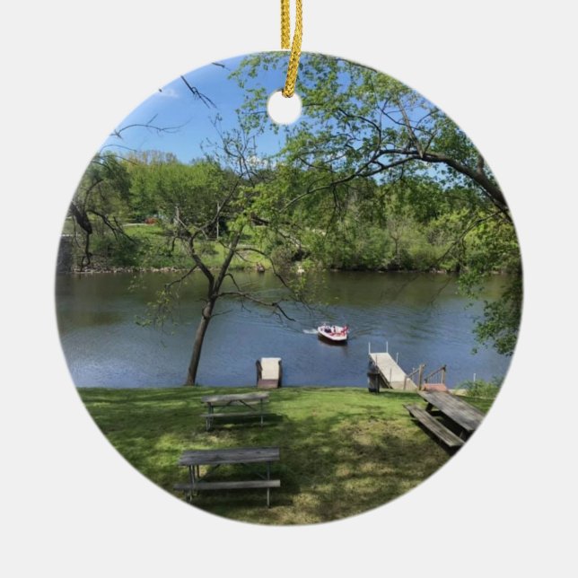 "SUMMER AT THE LAKE" CERAMIC ORNAMENT (Front)