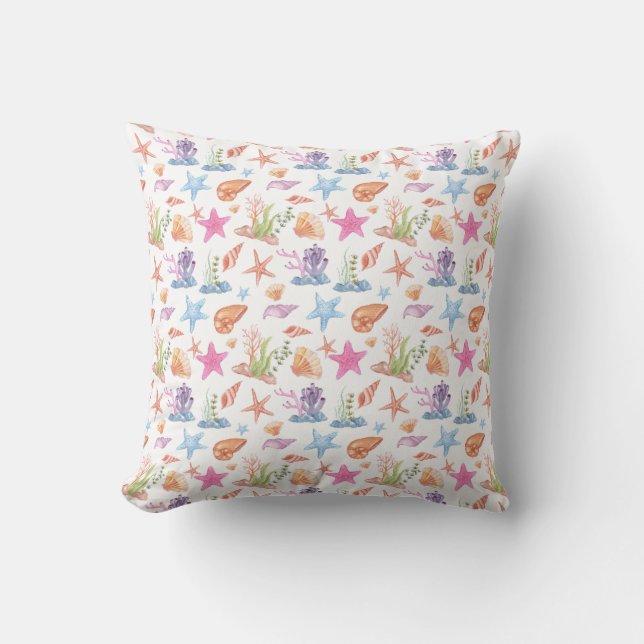 Summer at the sea throw pillow (Front)