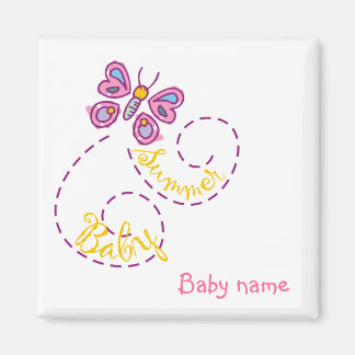 Summer Baby Magnet with Baby name