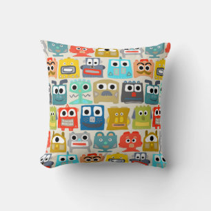 summer baby robots throw pillow
