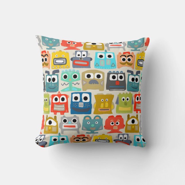 summer baby robots throw pillow (Front)