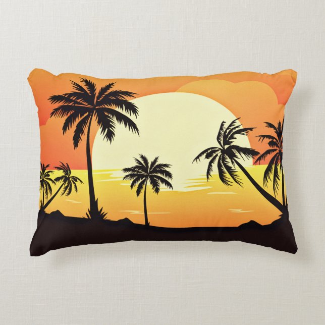 Summer Background with Palm Trees-32134  Accent Pillow (Front)