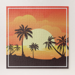 Summer Background with Palm Trees-32134 Jigsaw Puzzle