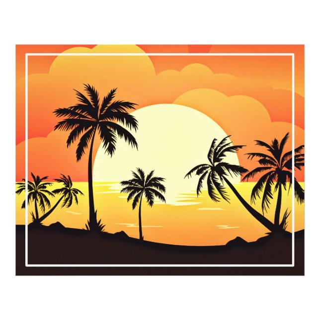 Summer Background with Palm Trees-32134 Photo Print (Front)