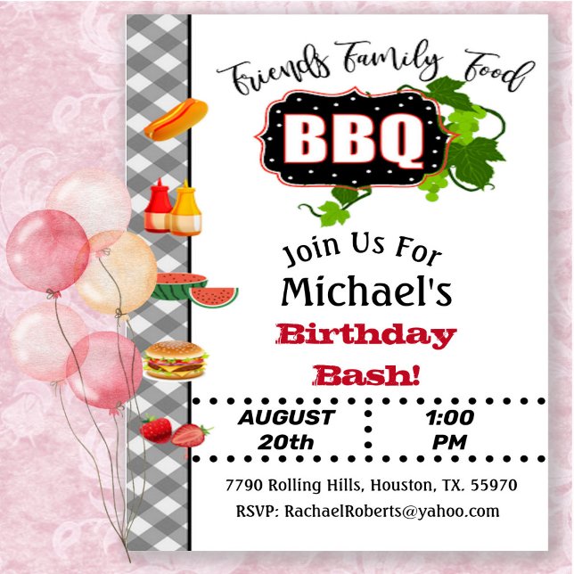 Summer Barbecue Birthday Bash Invitation (Creator Uploaded)