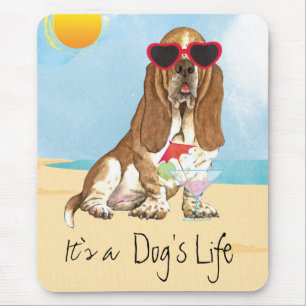 Summer Basset Hound Mouse Pad