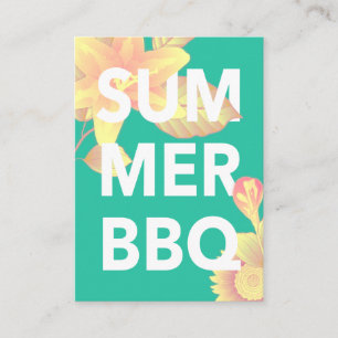SUMMER BBQ bright floral Enclosure Card