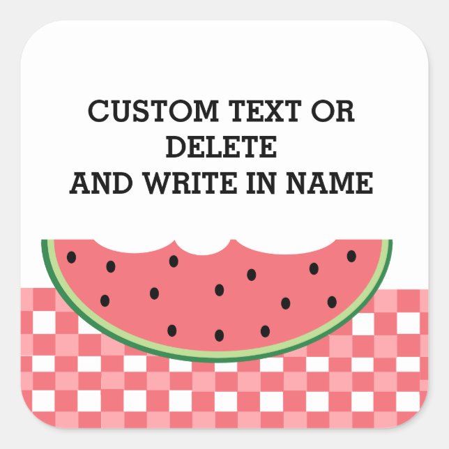 Summer BBQ Company Picnic Watermelon Name Tag (Front)