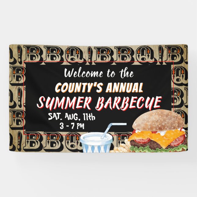 Summer BBQ Cookout Banner (Horizontal)