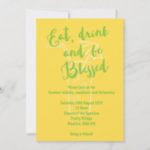 Summer BBQ Eat Drink and Be Blessed Invitation