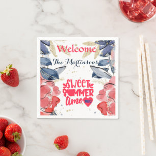 Summer BBQ Picnic Personalized Paper Napkin