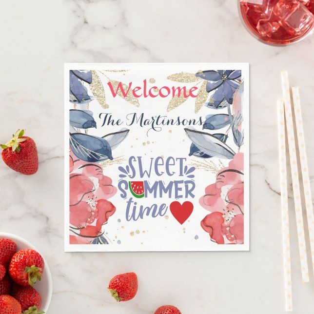 Summer BBQ Picnic Personalized Paper   Napkin (Creator Uploaded)