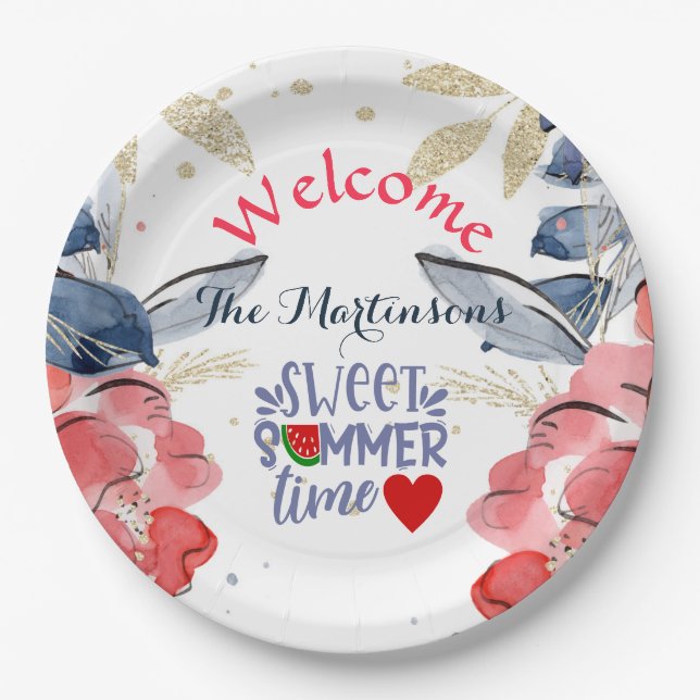 Summer BBQ Picnic Personalized  Paper Plate (Front)