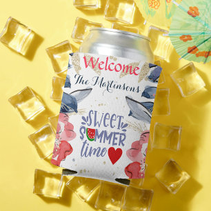 Summer BBQ Picnic Personalized Square Can Cooler