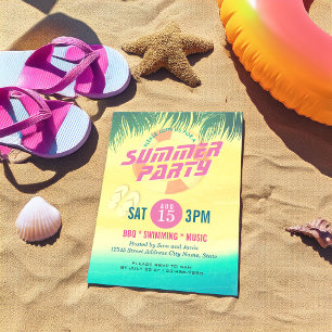 Summer BBQ / SWIMMING / MUSIC Party Invitation