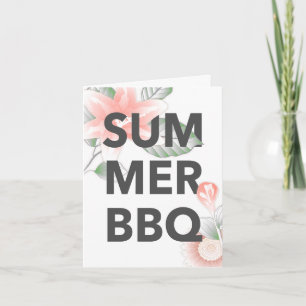 SUMMER BBQ vintage floral Invitation