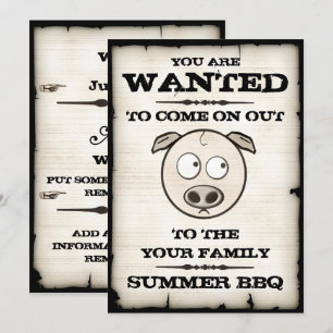 Summer BBQ Wanted Invitations
