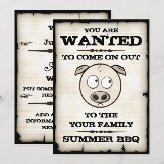 Summer BBQ Wanted Invitations