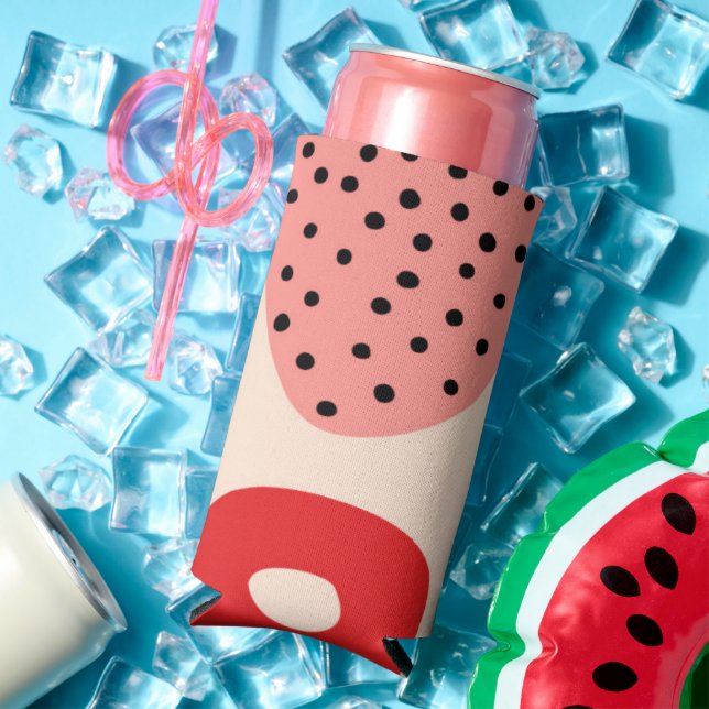 Summer Beach Abstract Pattern Colourful Rainbow Seltzer Can Cooler (In Situ Summer)