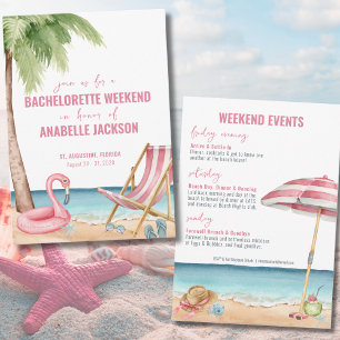 Summer Beach Bachelorette Weekend Invitation