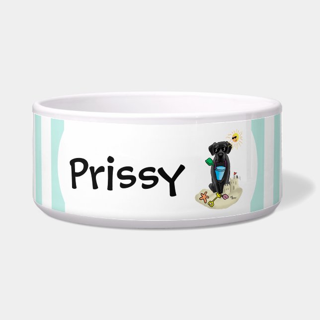Summer Beach Black Labrador Retriever - Cute dog (Front)
