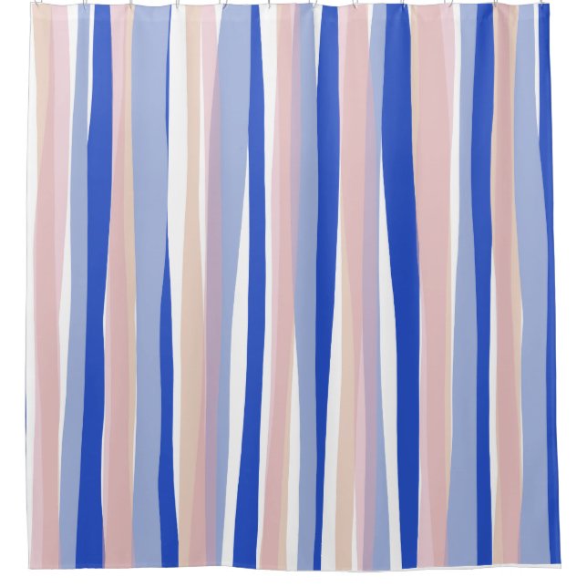 Summer beach blue pink beige stripes  (Front)