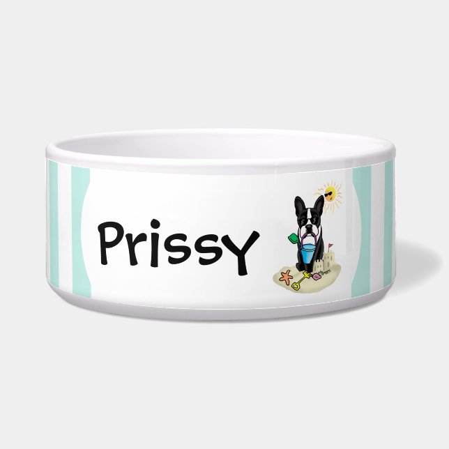Summer Beach Boston Terrier Dog (black) Cute (Front)
