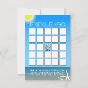Summer Beach Bridal Shower Bingo Cards