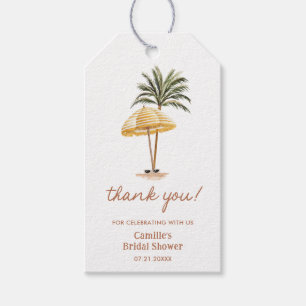 Summer Beach Bridal Shower Thank you Favour Gift Tags