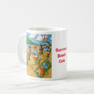 Summer Beach Cats Coffee Mug
