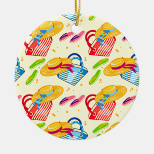 Summer beach ceramic ornament