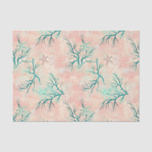 Summer Beach Coral Pattern Tissue Paper