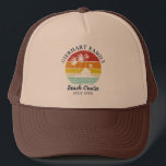 Summer Beach Cruise Family Tropical Vacation Trucker Hat<br><div class="desc">Going on a family cruise vacation? Customize these camping retro designs for the whole family by adding your family name or custom text, and year of the adventure. I hope it’s not just about the cool design that caught your eye but the fact you’ll never find it in a department...</div>