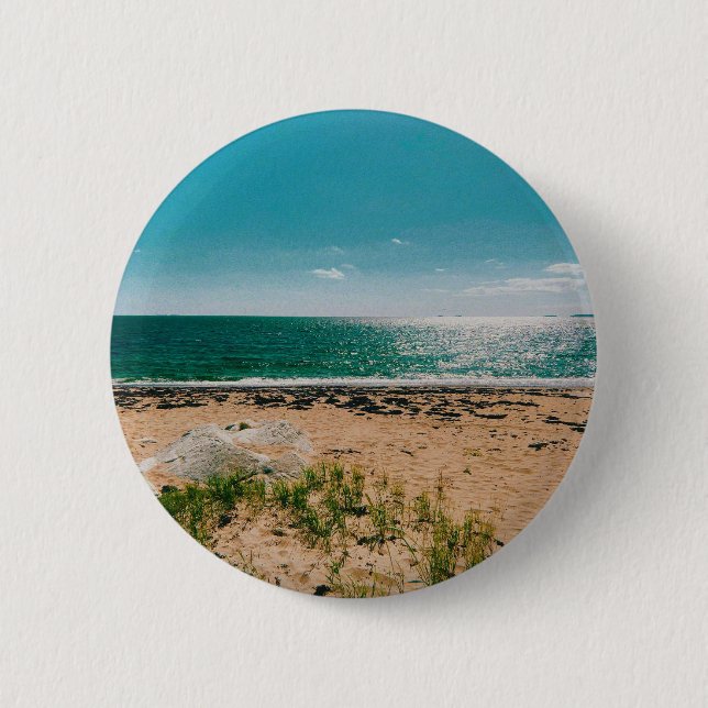 Summer beach day in the Swedish Archipelago  2 Inch Round Button (Front)
