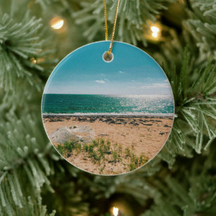 Summer beach day in the Swedish Archipelago Ceramic Ornament