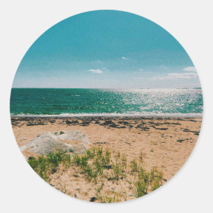 Summer beach day in the Swedish Archipelago Classic Round Sticker
