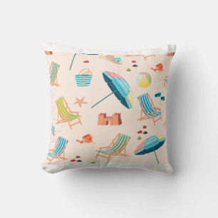Summer Beach Day Outdoor Pillow