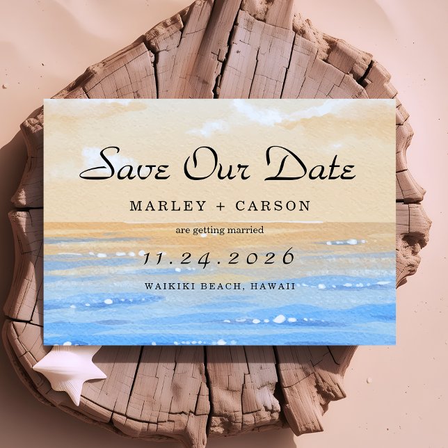 Summer Beach Destination Wedding Save The Date (Creator Uploaded)