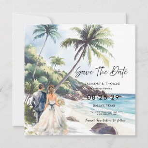 Summer Beach Destination Wedding Save the Date