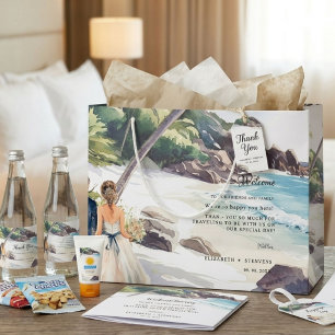 Summer Beach Destination Wedding welcome Large Gift Bag