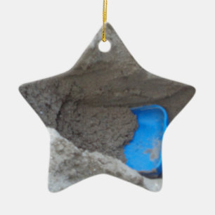 Summer Beach Digging Sand Shovel, Scoop, Playing Ceramic Ornament