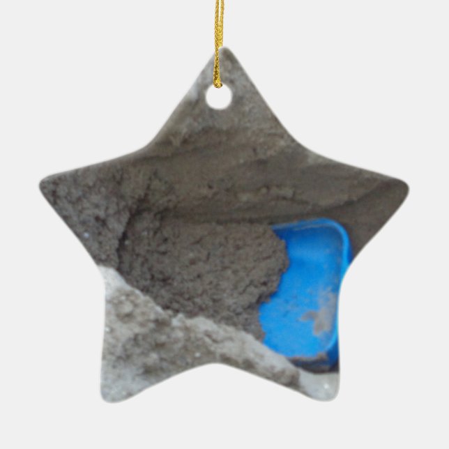 Summer Beach Digging Sand Shovel, Scoop, Playing Ceramic Ornament (Front)